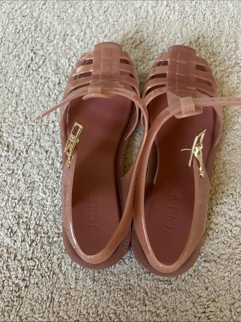 J.Crew Women’s Slingback Jelly Sandals in Vienna Taupe Pink size 8